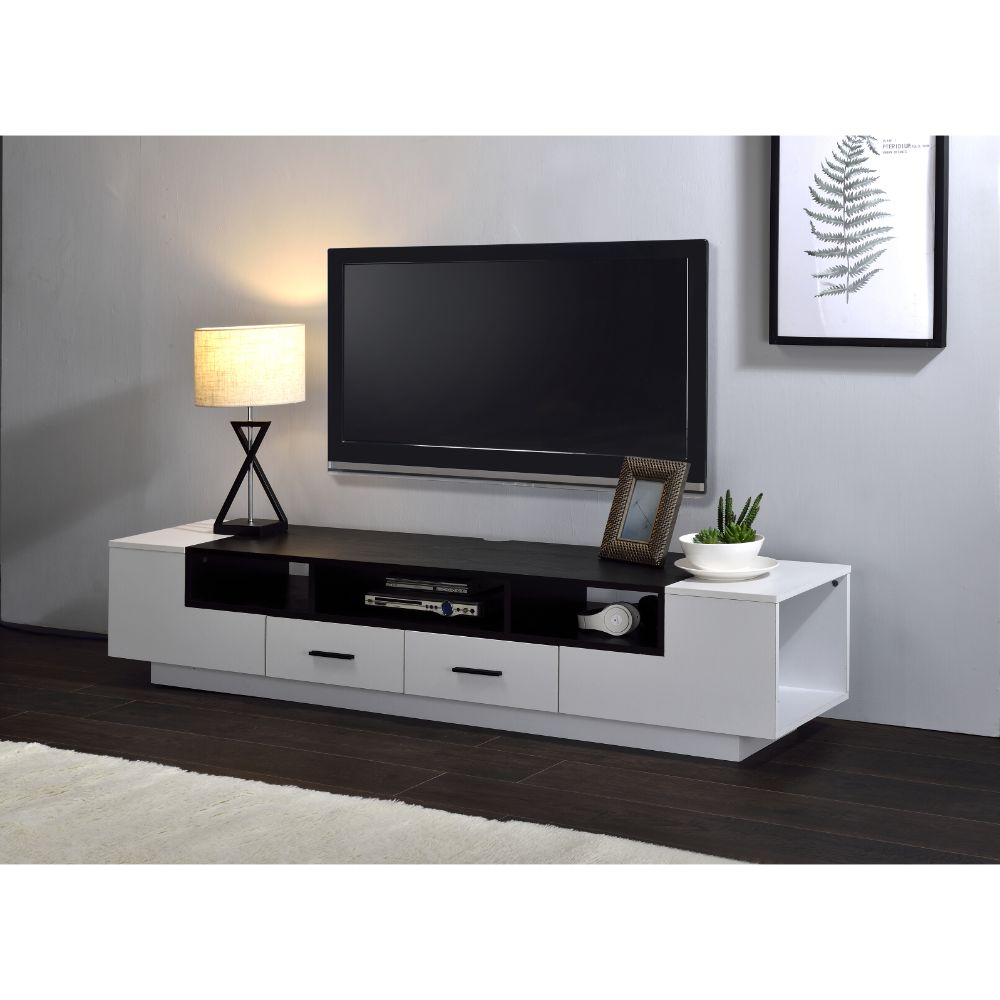 Armour Tv Stand 91275 White & Black Finish | Acme - 91275 - Home Elegance USA - 4