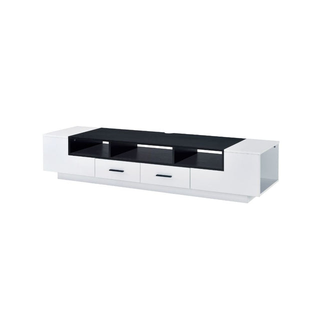 Armour Tv Stand 91275 White & Black Finish | Acme - 91275 - Home Elegance USA - 1