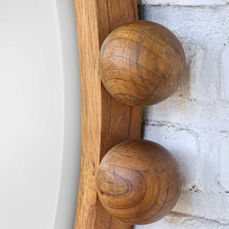 Cyra Wood Beaded Round Mirror - Bronze by Uttermost - View 6