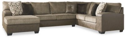 Ashley Chocolate Abalone 91302S1 3 - Piece Sectional with Chaise - Faux Leather - 91302S1 - Home Elegance USA - 1