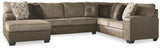 Ashley Chocolate Abalone 91302S1 3 - Piece Sectional with Chaise - Faux Leather | Home Elegance USA