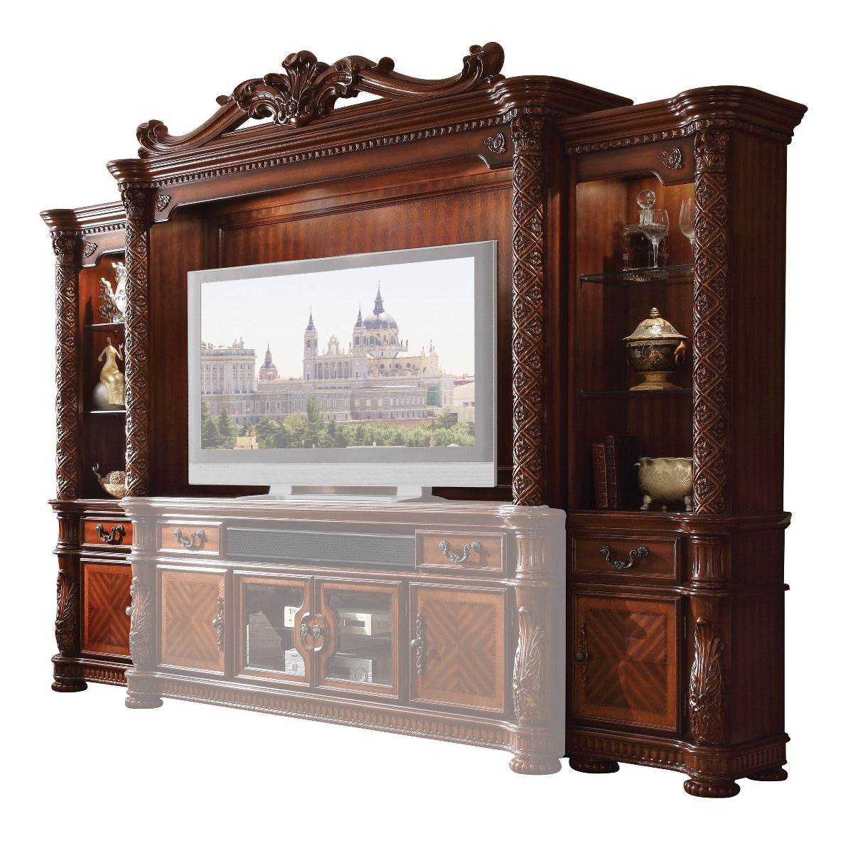 Acme - Vendome II Entertainment Center 91315 Cherry Finish