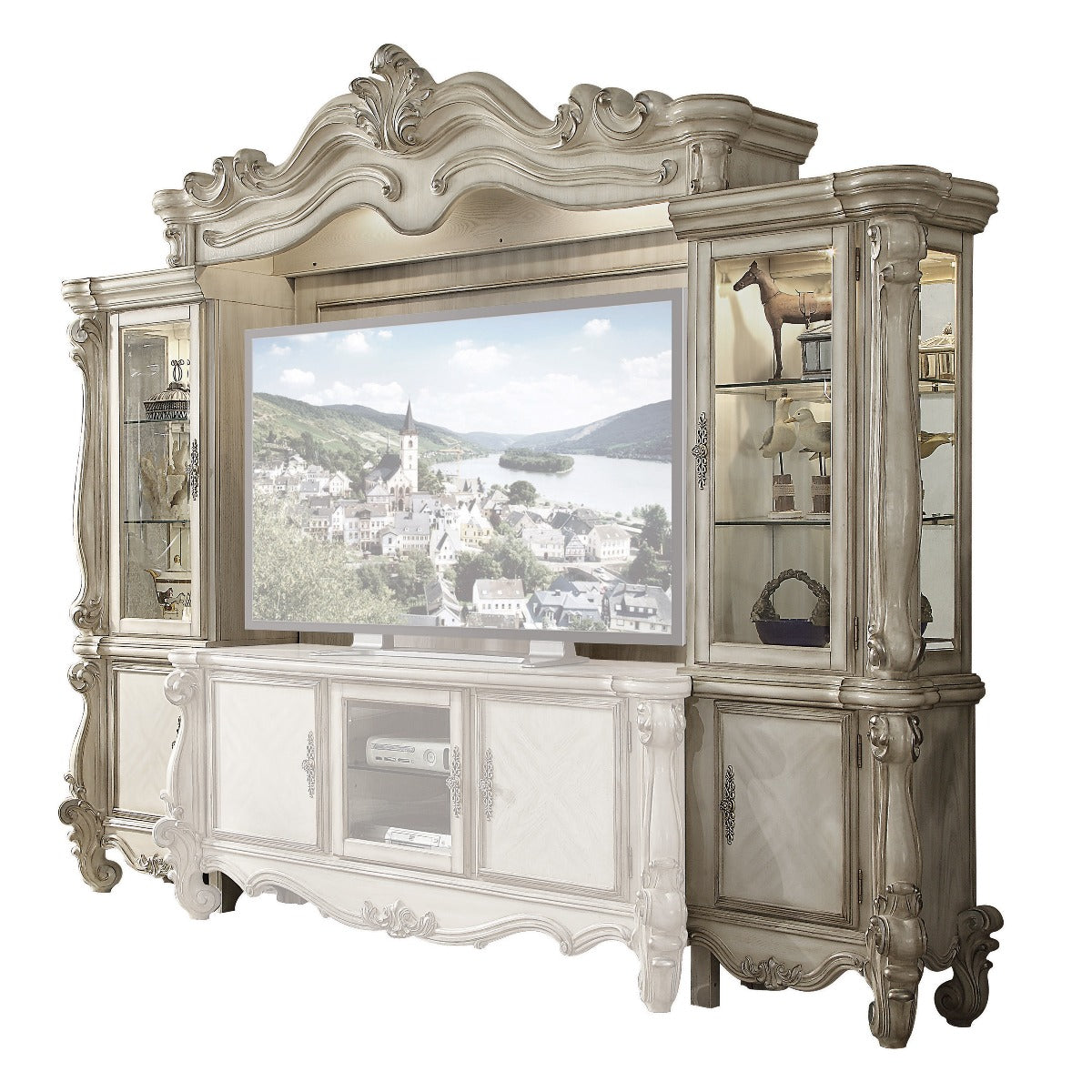 Acme - Versailles Entertainment Center 91320 Bone White Finish