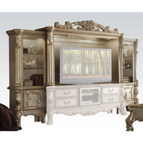Acme - Dresden Entertainment Center 91330 Gold Patina & Bone Finish