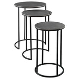 Erik Metal Nesting Tables (Set of 3) - Dark Gray / Black by Uttermost - View 4