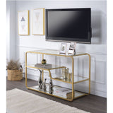 Acme - Astrid Tv Stand 91395 Mirroed & Gold Finish