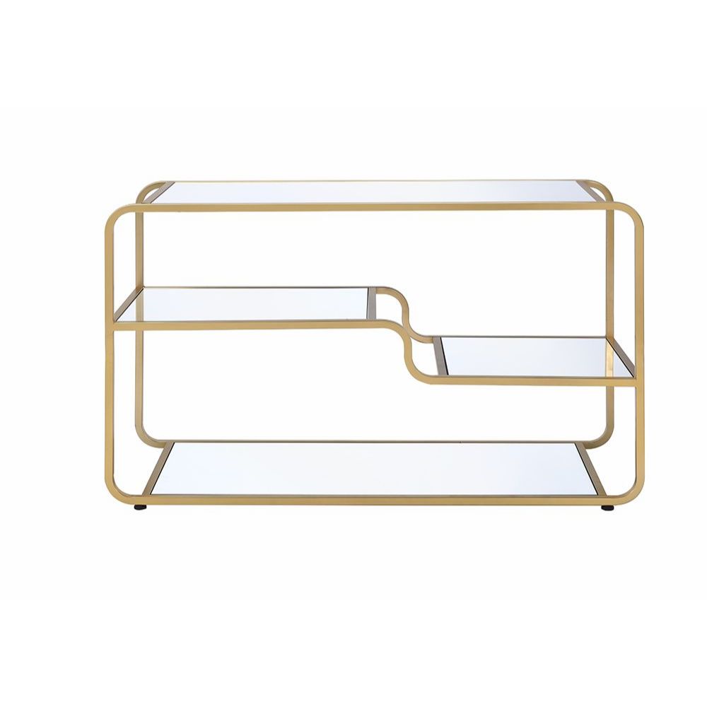 Astrid Tv Stand 91395 Mirroed & Gold Finish | Acme - 91395 - Home Elegance USA - 4