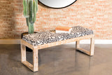 Bench - Aiden Sled Leg Upholstered Accent Bench Black and White