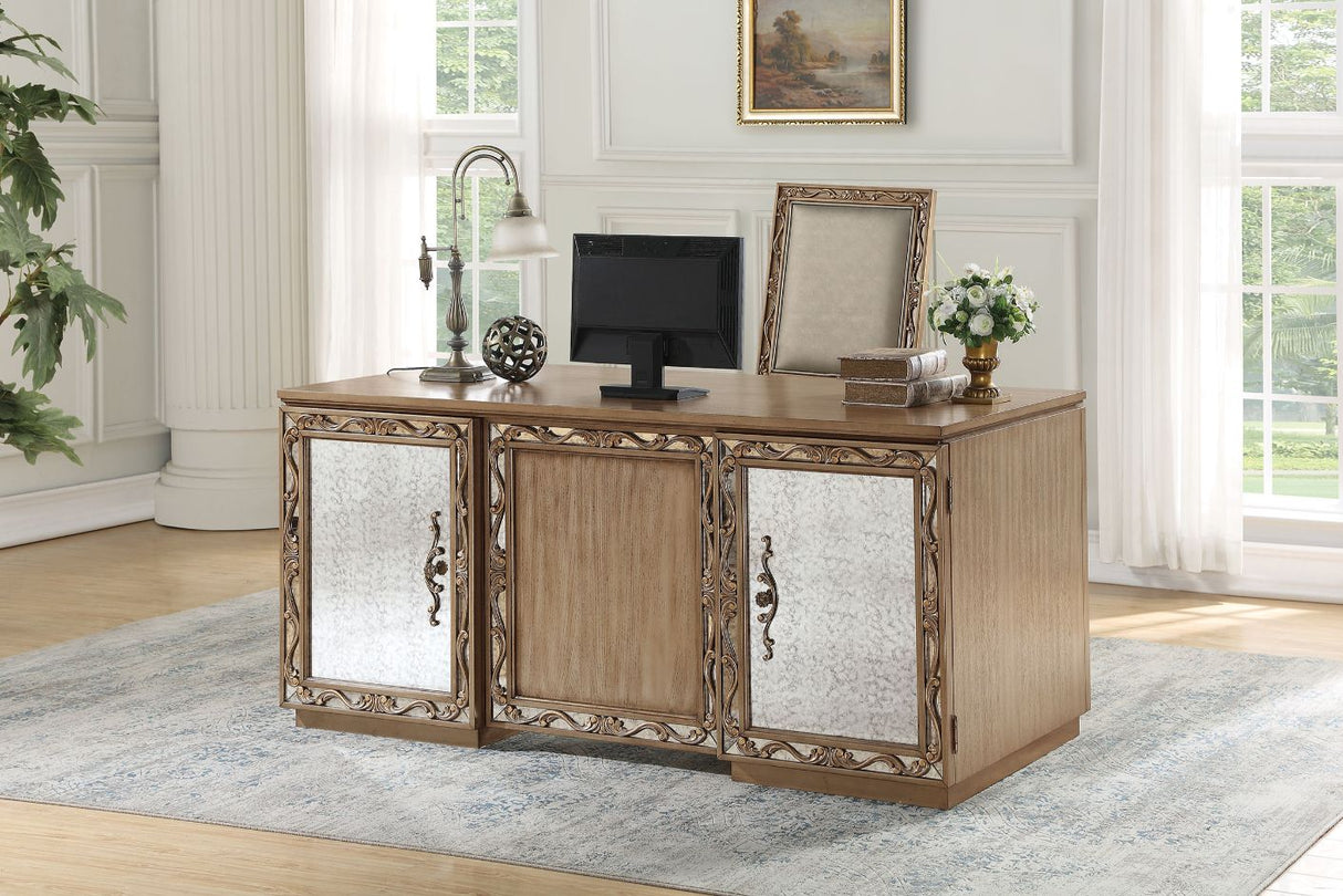 Acme - Orianne Executive Writing Desk 91435 Antique Gold Finish