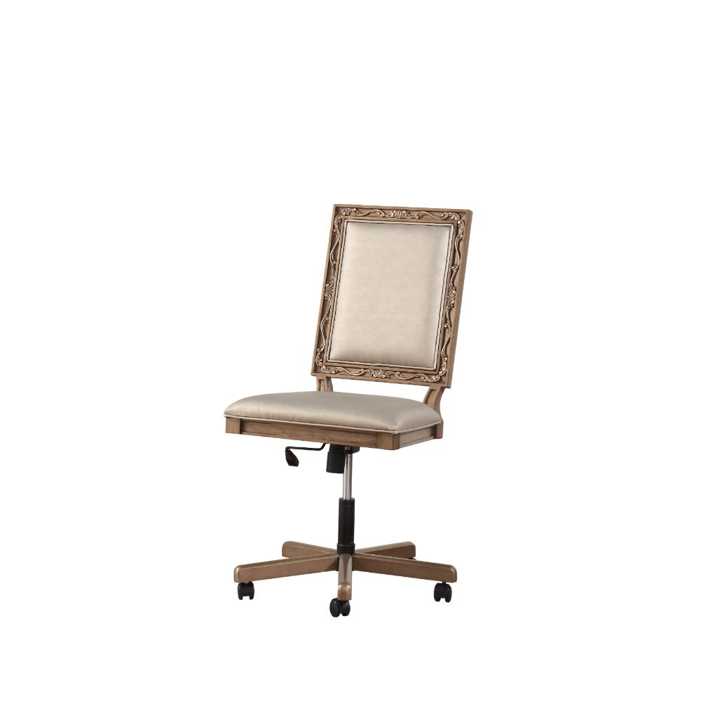 Acme - Orianne Executive Office Chair 91437 Champagne Synthetic Leather & Antique Gold Finish