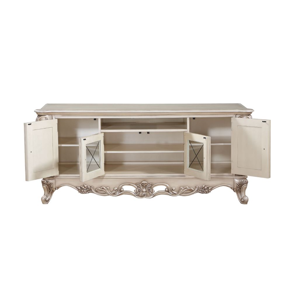 Acme - Gorsedd Tv Stand 91443 Golden Ivory Finish