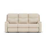 Penn Transitional Fabric Power Reclining Sofa With Power Headrests & Lumbar | Flexsteel