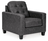 Ashley Gunmetal Venaldi Chair - Faux Leather | Home Elegance USA