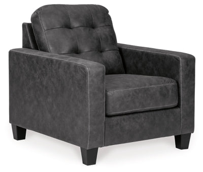 Ashley Gunmetal Venaldi Chair - Faux Leather