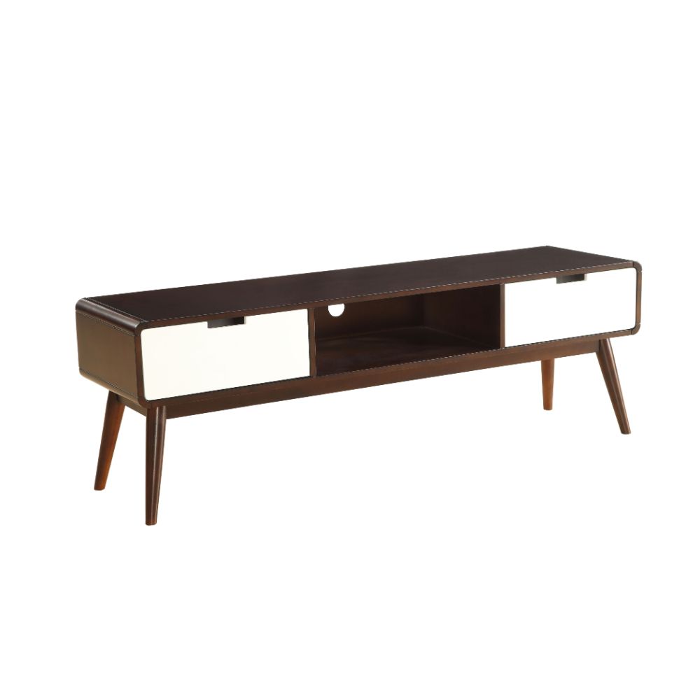 Acme - Christa Tv Stand 91510 Espresso & White Finish