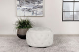 Angelina Tufted Storage Round Ottoman Pearl | Coaster - 915407 - Home Elegance USA - 2