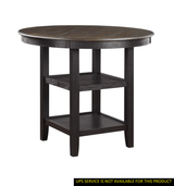 Brown and Black White Finish 1pc Counter Height Table with 2x Display Shelves Transitional Style Furniture | Home Elegance USA