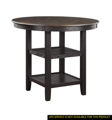 Brown and Black White Finish 1pc Counter Height Table with 2x Display Shelves Transitional Style Furniture - B01155791 - Home Elegance USA - 1