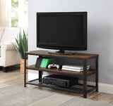 Acme - Taurus Tv Stand 91600 Rustic Oak & Black Finish