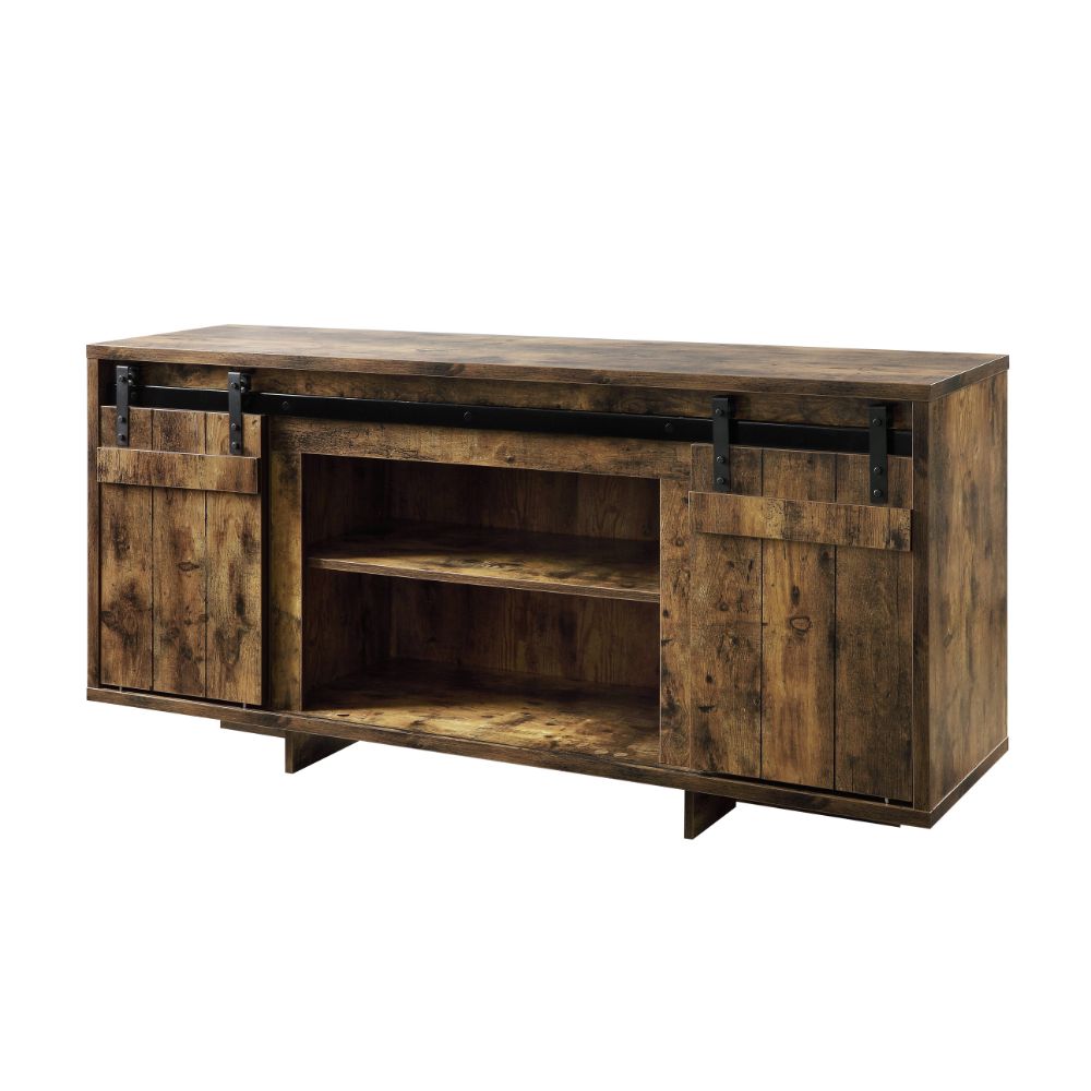 Bellarosa Tv Stand (Same Lv01441) 91610 Rustic Oak Finish | Acme | Home Elegance USA