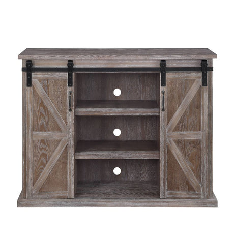 Acme - Orabella Tv Stand 91614 Rustic Natural Finish