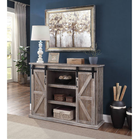 Acme - Orabella Tv Stand 91614 Rustic Natural Finish