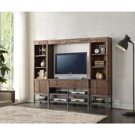 Acme - Andria Entertainment Center 91620 Reclaimed Oak Finish