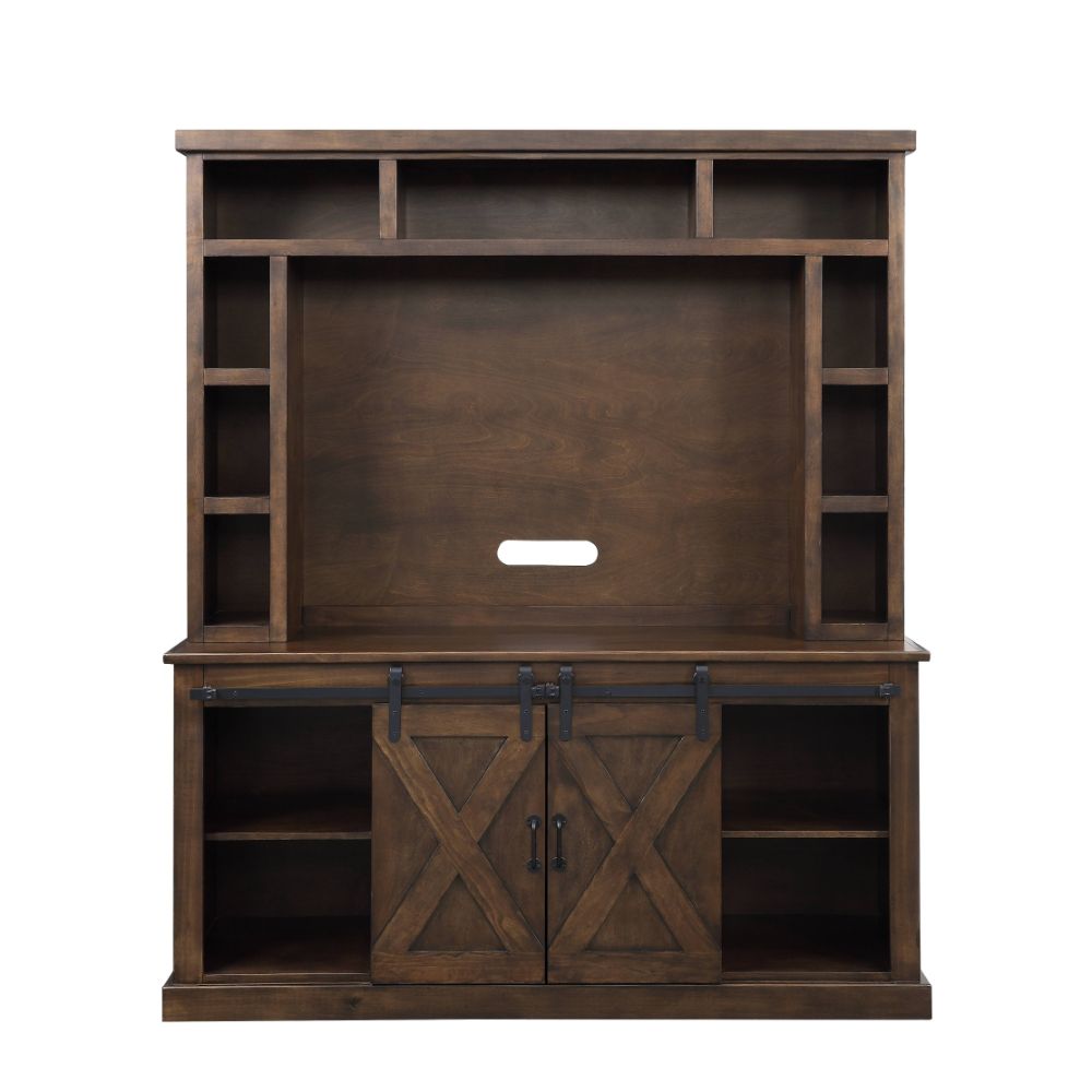 Aksel Entertainment Center (Include 91617Fir) 91628 Walnut Finish | Acme - 91628 - Home Elegance USA - 2