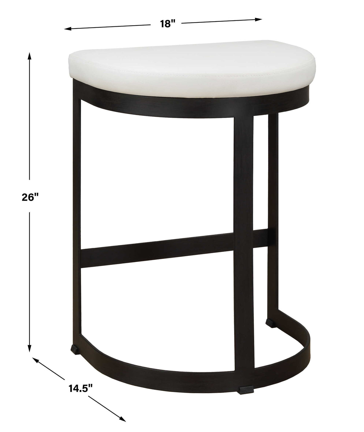 Ivanna Counter Stool - White / Black by Uttermost - View 9