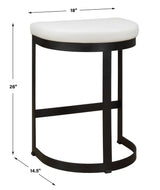 Ivanna Counter Stool - White / Black by Uttermost - View 9