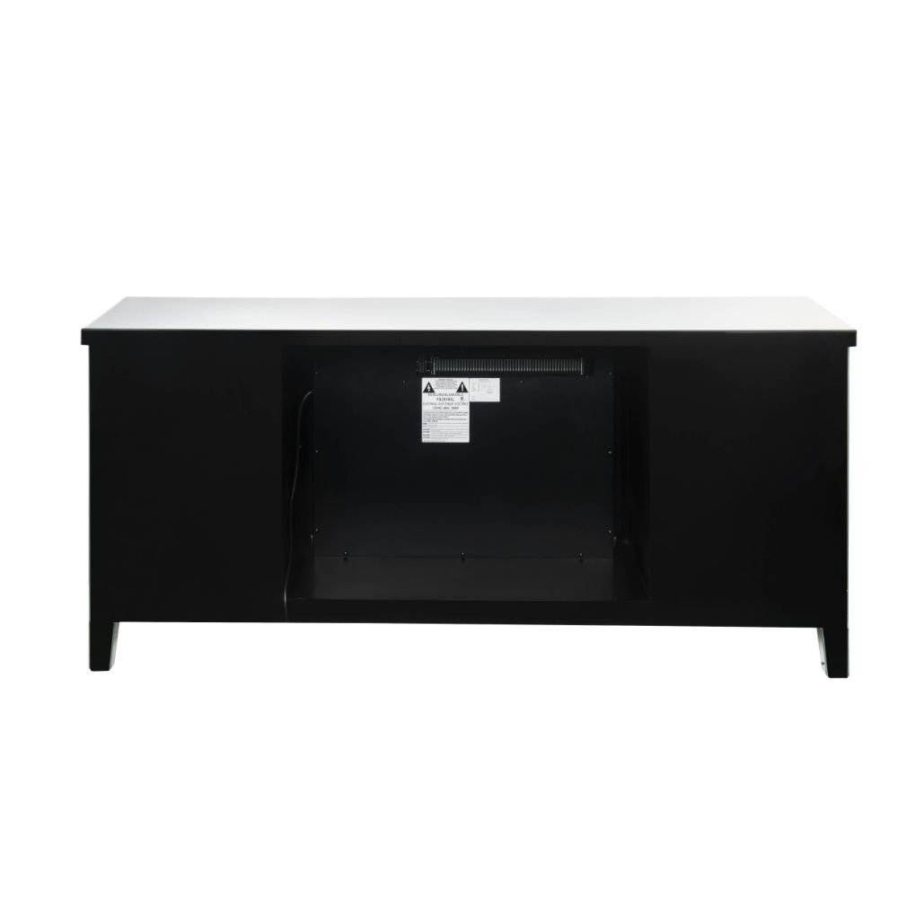 Acme - Noralie Tv Stand W/Fireplace 91770 Mirrored & Faux Diamonds