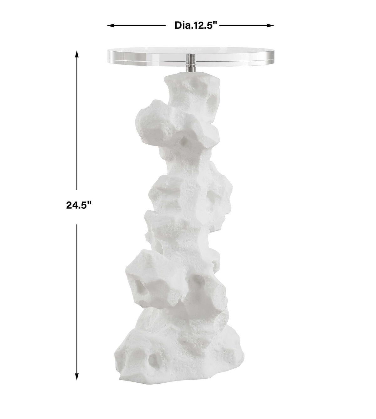 Remnant White Stone Drink Table by Uttermost - View 5