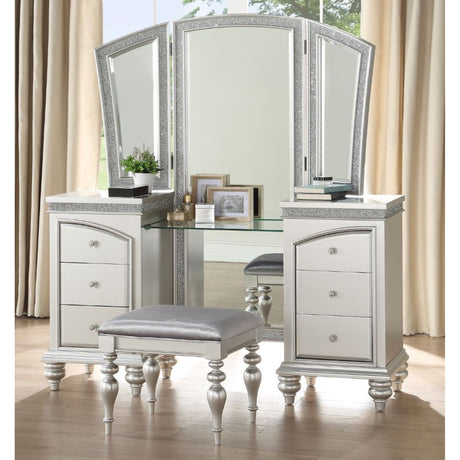 Acme - Maverick Vanity Desk 91800 Platinum Finish