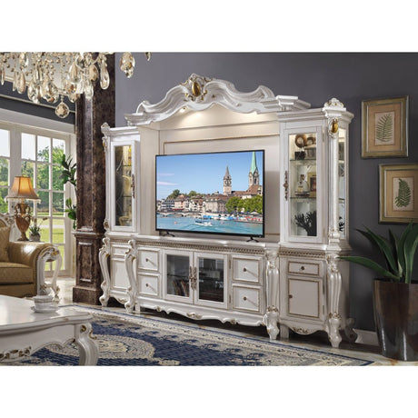 Acme - Picardy Entertainment Center 91815 Antique Pearl Finish