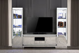 Acme - Lotus Tv Stand 91835 Mirrored, Faux Ice Cube Crystals