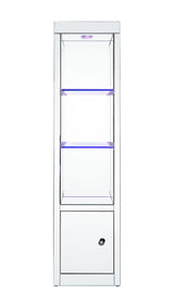 Acme - Lotus Tv Stand Side Pier (Left) 91838 Mirrored, Faux Ice Cube Crystals