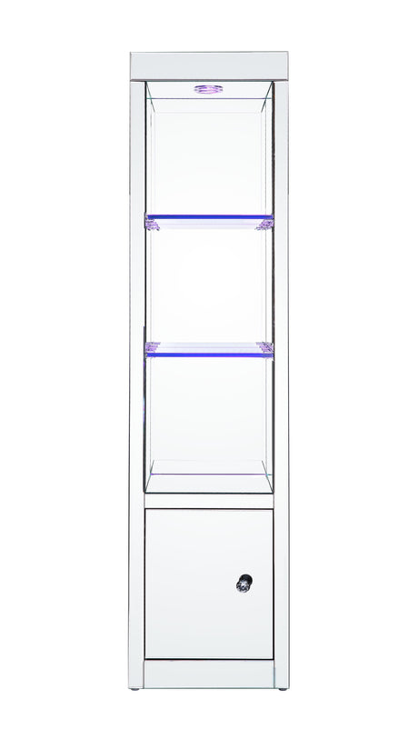 Acme - Lotus Tv Stand Side Pier (Left) 91838 Mirrored, Faux Ice Cube Crystals