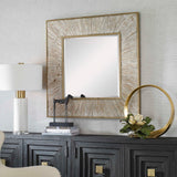 Wharton Square Mirror - Gold / Beige by Uttermost - View 3