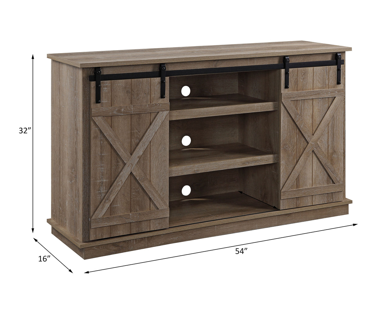 Acme - Bellona Tv Stand 91862 Oak Finish