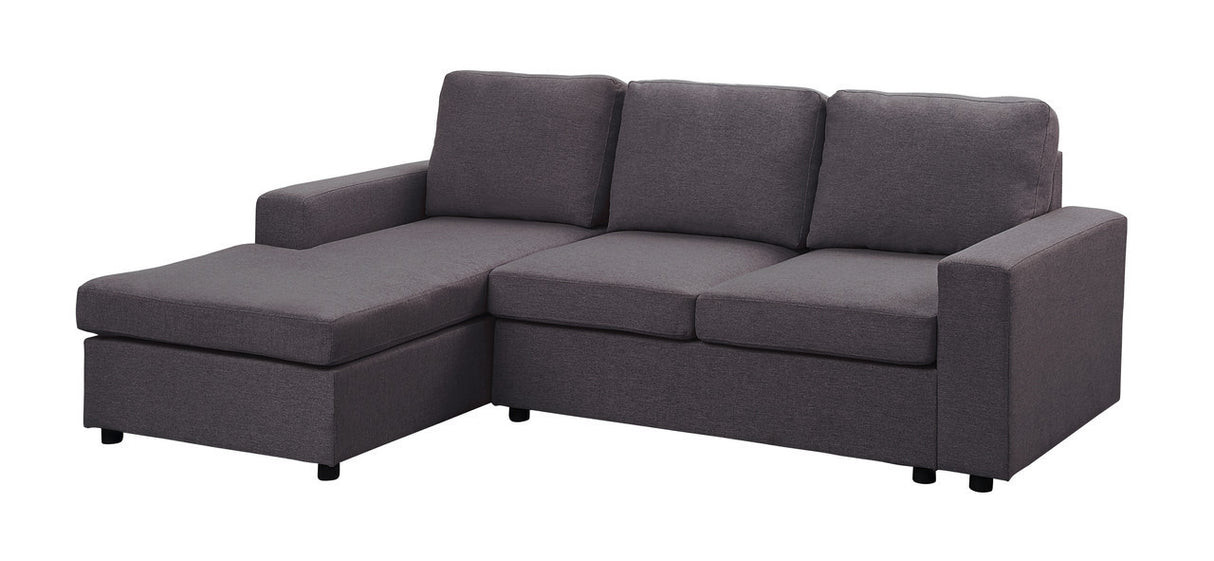 Newlyn Sofa with Reversible Chaise in Dark Gray Linen - Home Elegance USA