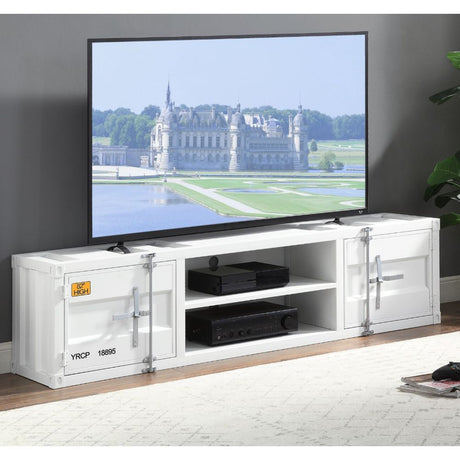 Acme - Cargo Tv Stand 91880 White Finish