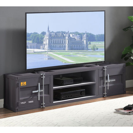 Acme - Cargo Tv Stand 91885 Gunmetal Finish