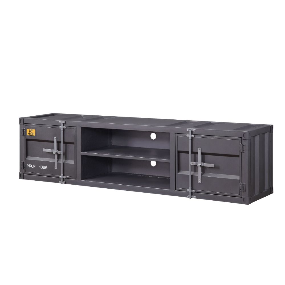 Acme - Cargo Tv Stand 91885 Gunmetal Finish