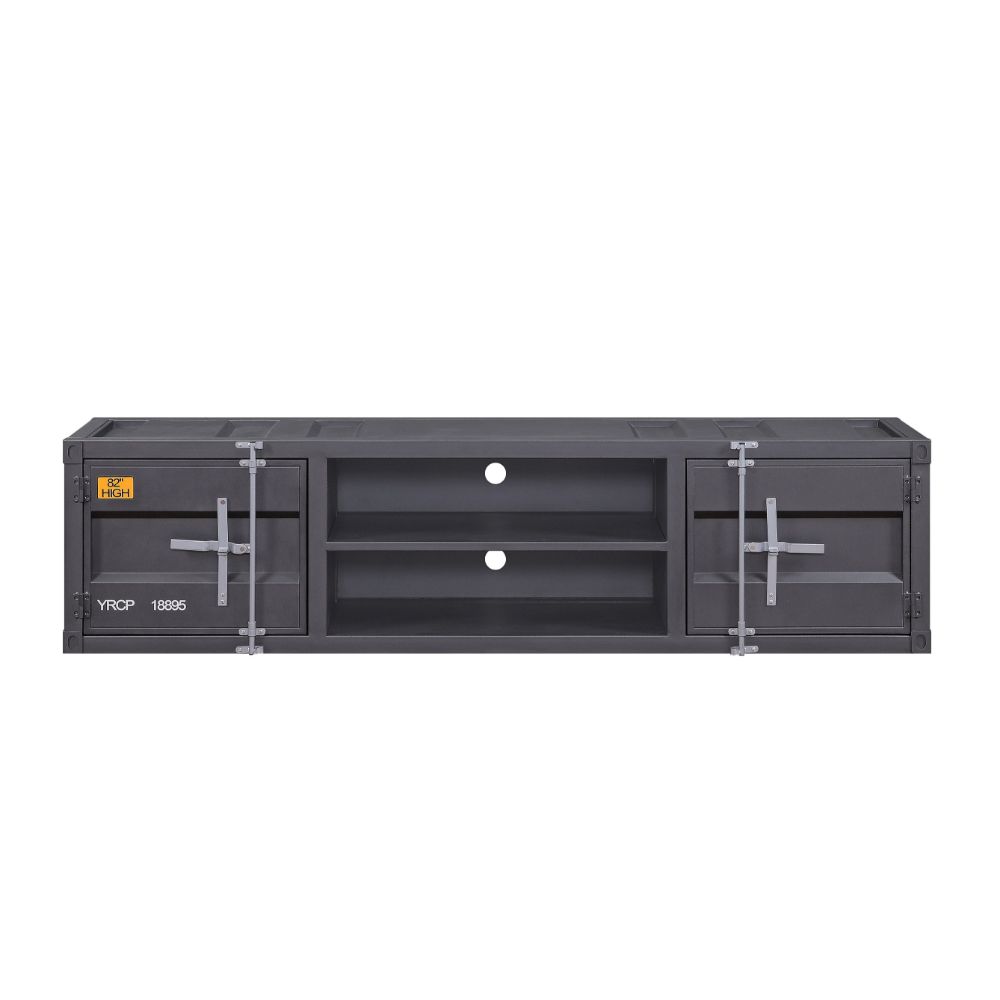 Acme - Cargo Tv Stand 91885 Gunmetal Finish