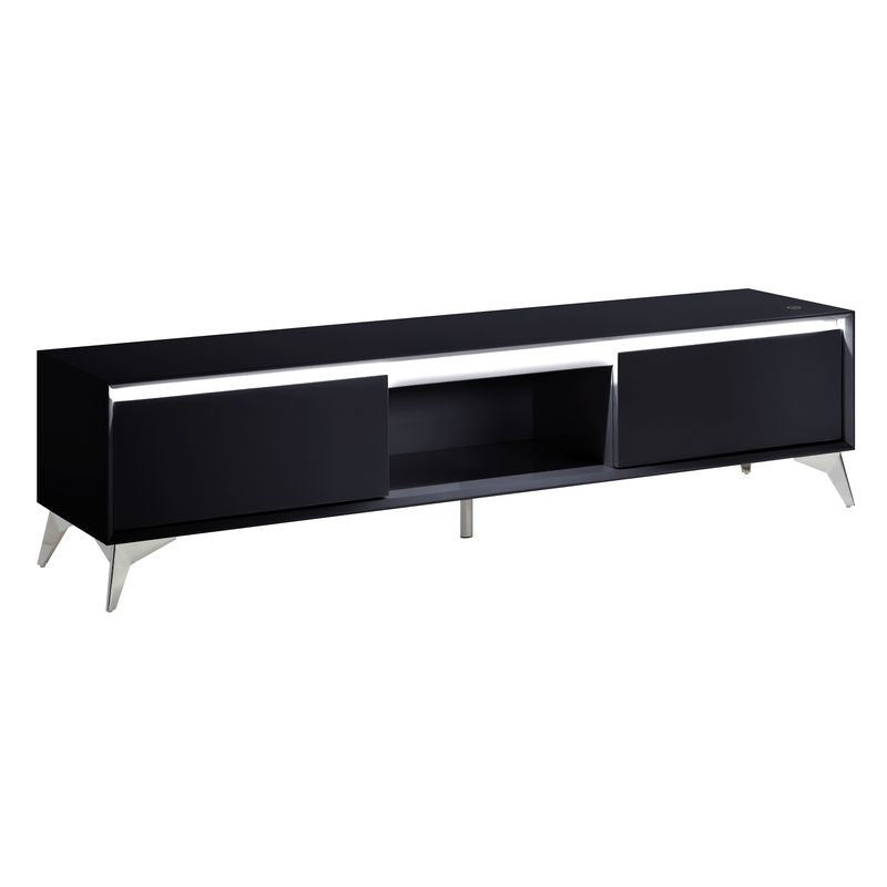 Acme - Raceloma Tv Stand 91994 LED, Black & Chrome Finish