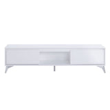 Acme - Raceloma Tv Stand 91995 LED, White & Chrome Finish