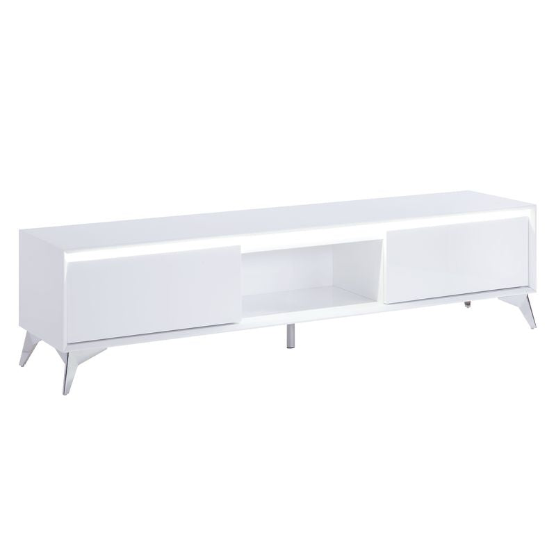 Acme - Raceloma Tv Stand 91995 LED, White & Chrome Finish