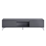 Acme - Raceloma Tv Stand 91996 LED, Gray & Chrome Finish