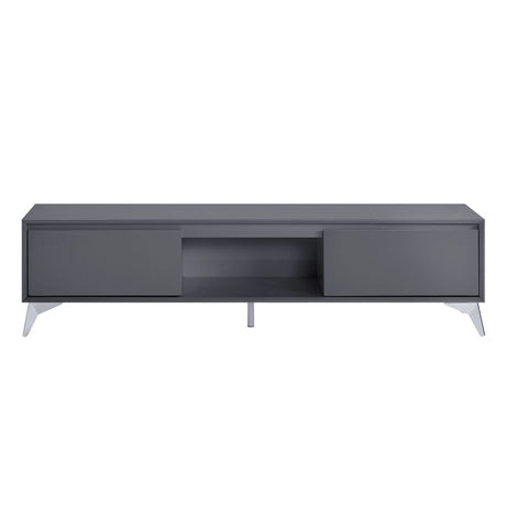 Acme - Raceloma Tv Stand 91996 LED, Gray & Chrome Finish