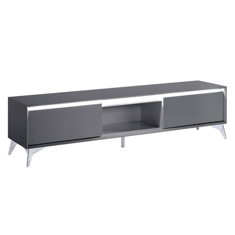 Acme - Raceloma Tv Stand 91996 LED, Gray & Chrome Finish